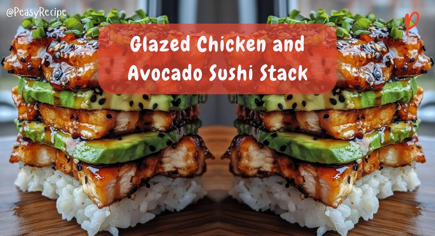 Glazed Chicken and Avocado Sushi Stack recipe