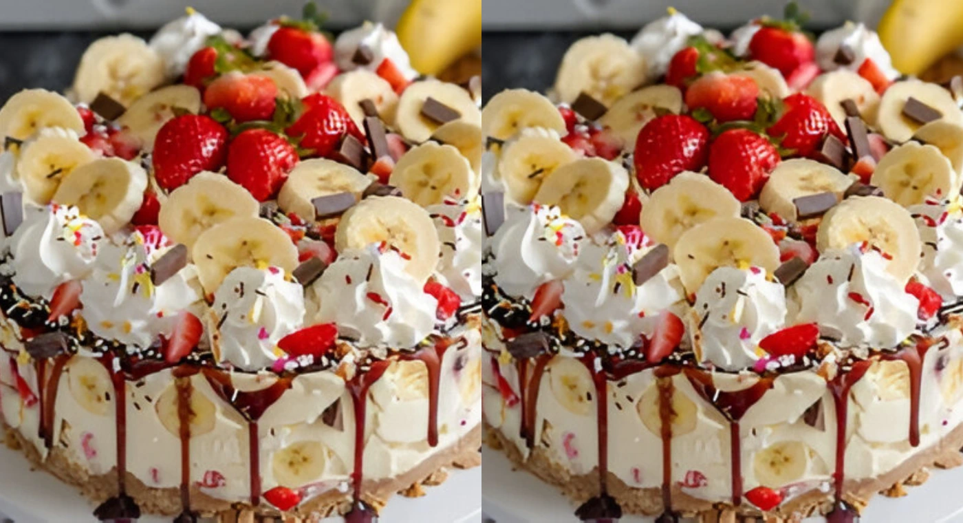 Banana Split Ice Cream Cake – Easy No-Bake Summer Dessert