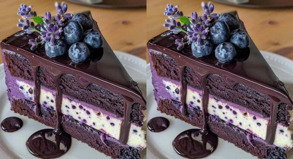 Blueberry Chocolate Layer Cake: A Decadent Summer Dessert with Vanilla Cream & Ganache