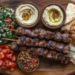 Grilled Beef Skewers Mezze Platter – Easy Summer Dinner Idea