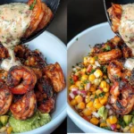 Summer Grilled Shrimp Bowl – Corn Salsa & Creamy Dressing Delight