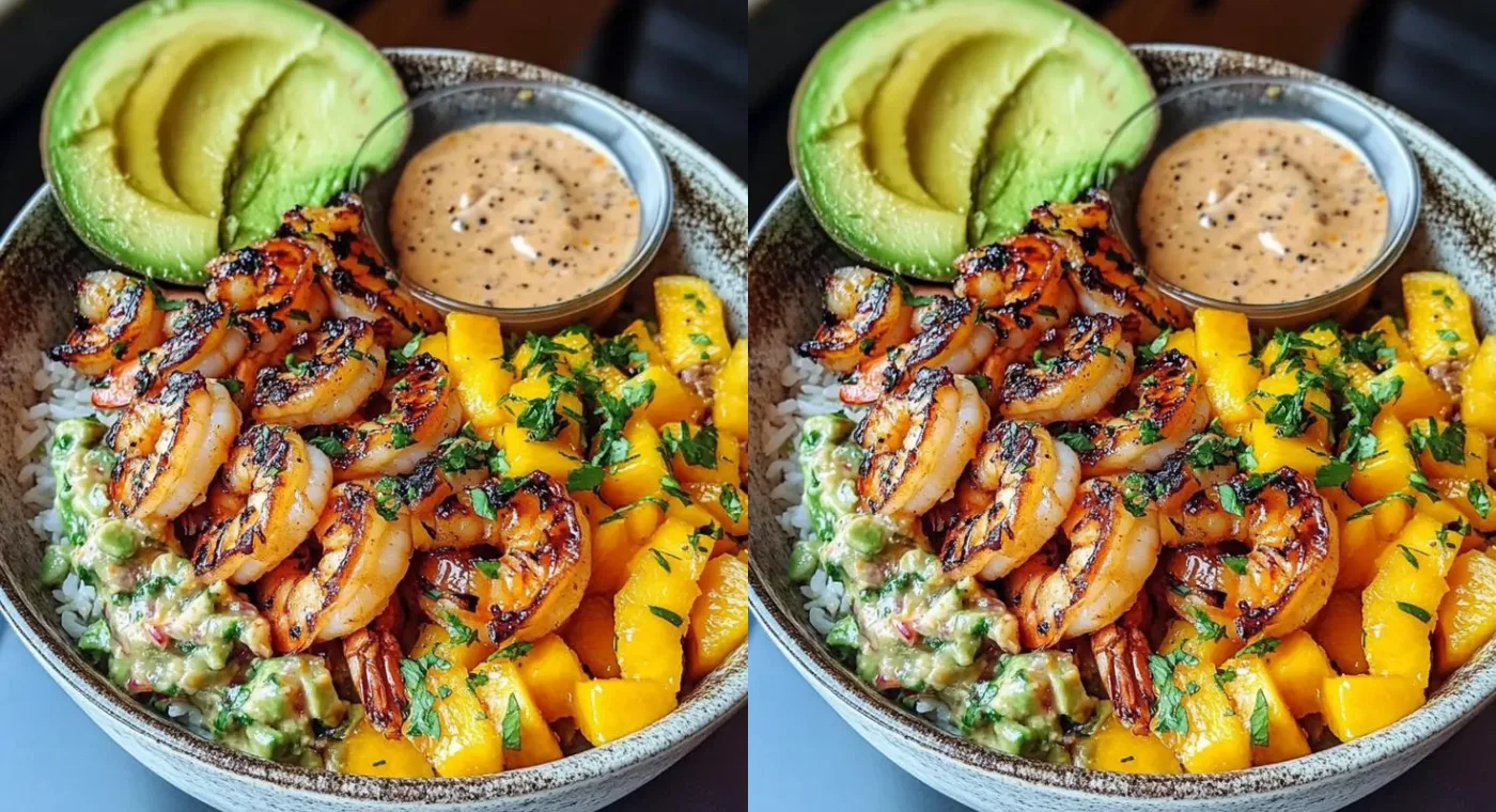 The Best Summer Grilled Shrimp Bowl – Mango, Avocado & Creamy Sauce