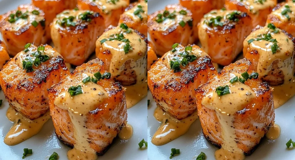 Summer Seared Salmon Bites – Creamy Garlic Perfection in Every Bite